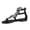Exquisite Shoes - Black, variant on Flat Sandals for Women Open Toe Strappy Gladiator Shoes Sparkling Rhinestone Butterfly Cutout Decor Adjustable Back Buckle Summer Beach Wear
