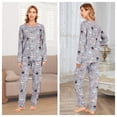 thumbnail image 6 of Cotton Pajamas Sets for Women 2pcs Long Sleeve and Long Pants Pajama Set Cute Print Pajama Set Womens Soft Loungewear Set with Pockets, S-XXL, 6 of 13