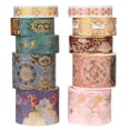 thumbnail image 1 of AEBORN Gold Vintage Washi Tape - Foil Washi Masking Tape Set - 10/15/30mm Wide Aesthetic Floral Decorative Tape Perfect for Bullet Journal, Scrapbook, DIY Crafts, 1 of 6