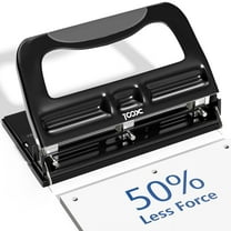 XOOL 3 Hole Punch, Desktop Hole Puncher 2-3 Holes Adjustable 40 Sheet Punch Capacity Metal Heavy Duty Paper Punch Black