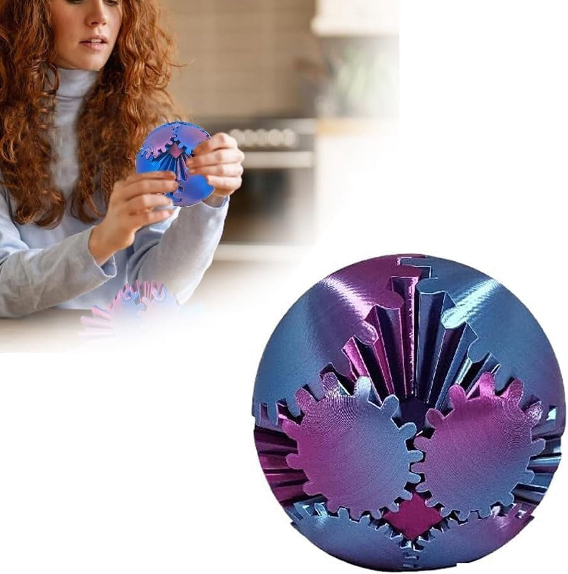 Gear Ball Imprimée 3D - Sphère à Engrenages Steampunk - Jouet Anti-stress Pour Enfants Et Adultes