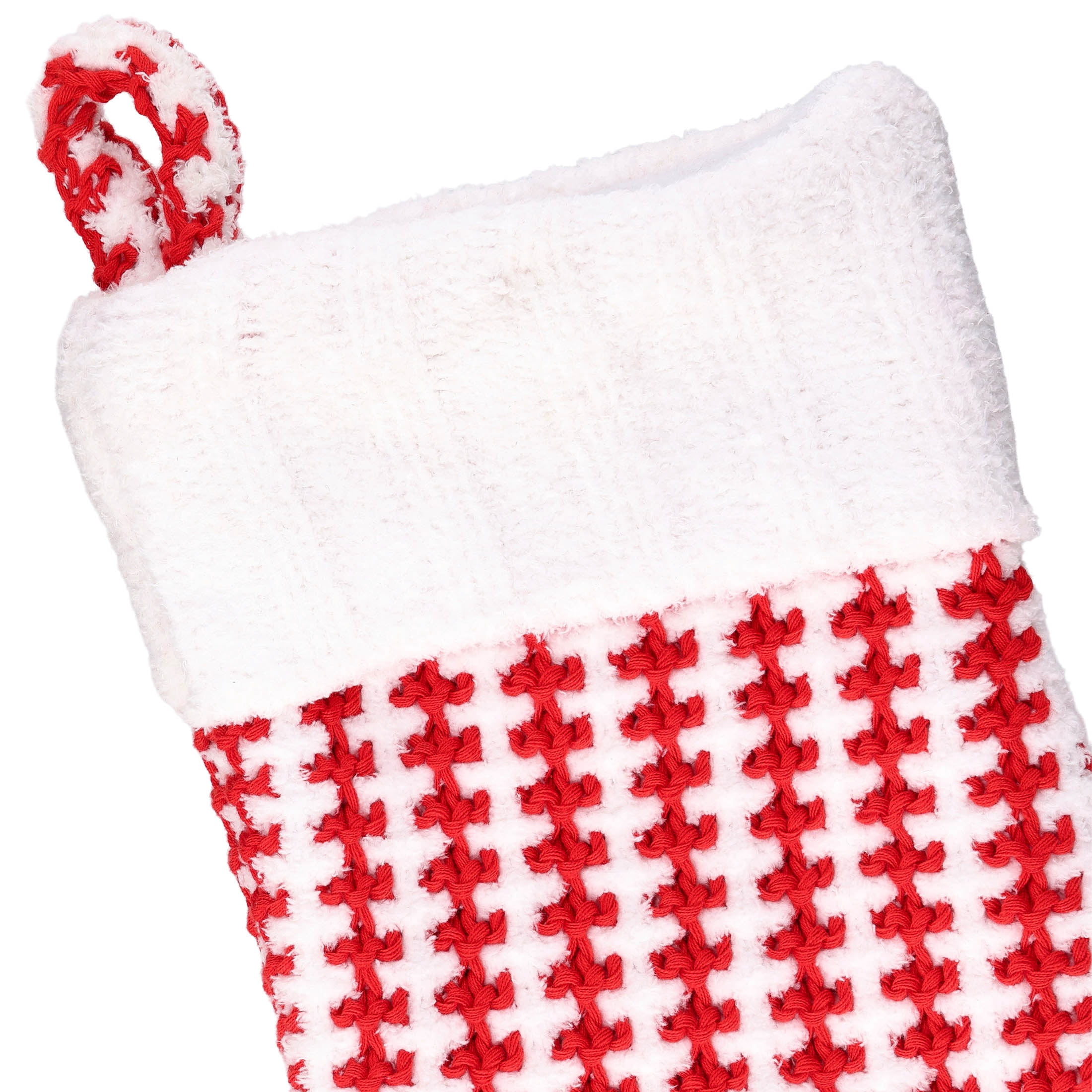 Knit Christmas Stocking, Red and White, 19", by Holiday Time