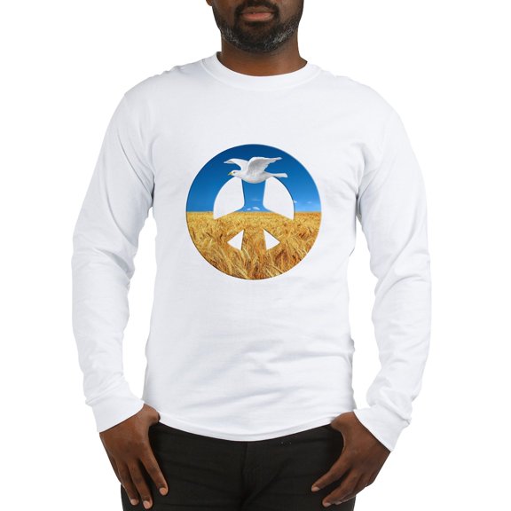 CafePress - Peace In Ukraine Men's Long Sleeve T Shirt - Unisex Cotton Long Sleeve T-Shirt