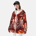 thumbnail image 3 of Fotbe Red Leaf Flame Fox Chaqueta con Protección Solar UPF 50+ para Hombre y Mujer, Camisa con Capucha y Bolsillos-Small, 3 of 7