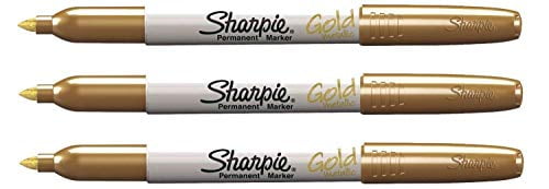 Sharpie Fine Metallic Permanent Marker Pen Gold 1849111 (3 Pack)