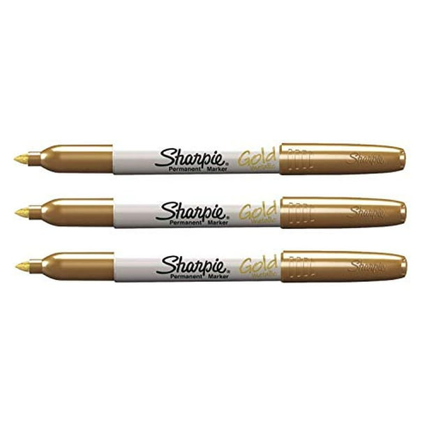 Sharpie Fine Metallic Permanent Marker Pen Gold 1849111 (3 Pack