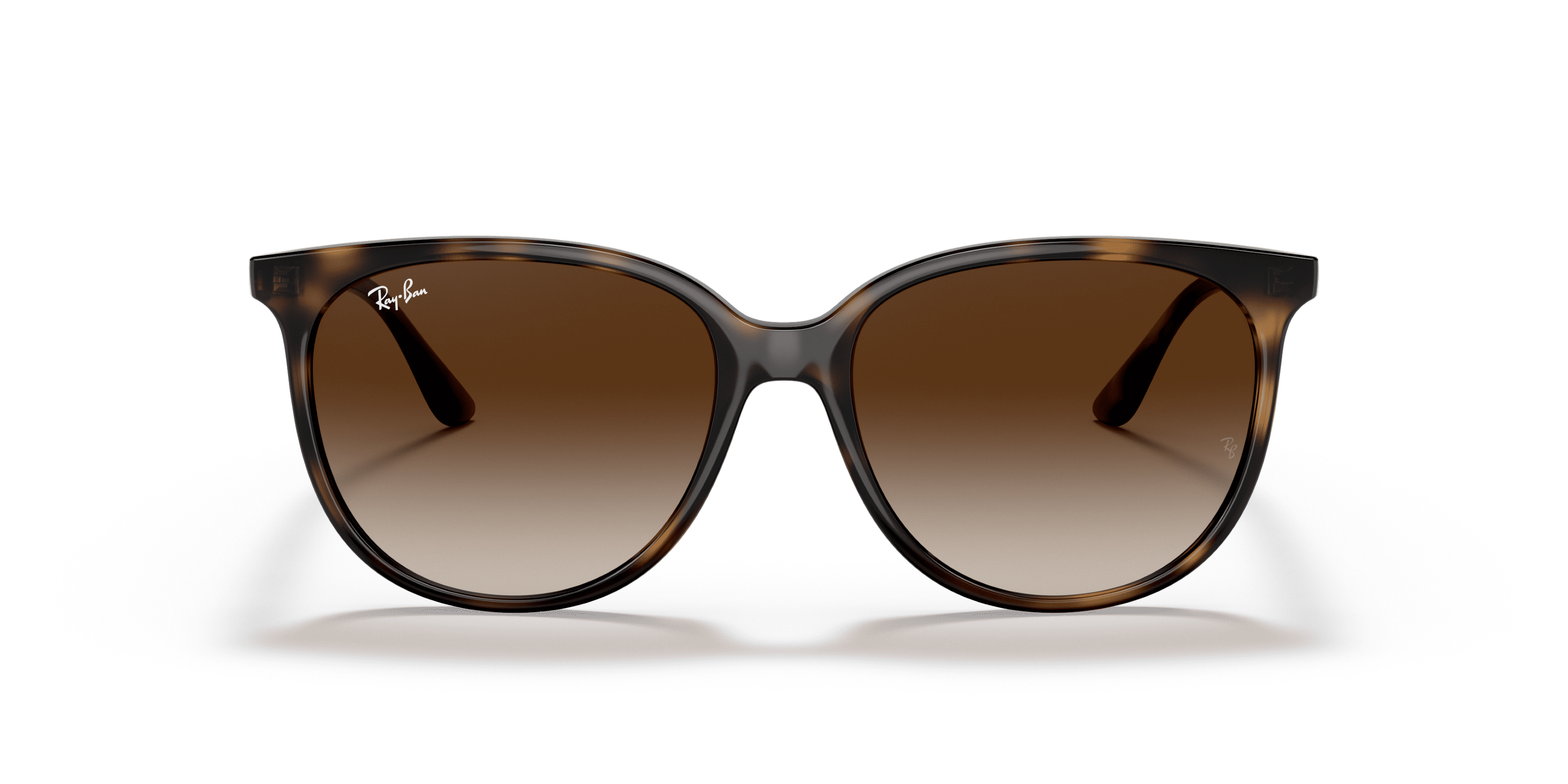 Ray-Ban Square Sunglasses for Women, Polished Havana Frames with Gradient Brown Lenses, Size 54