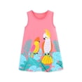 thumbnail image 1 of Robes pour Tout-Petites Filles Imprimé d'Oiseaux Tricoté Style Européen Sans Manches Princesse Robe d'Été Robe Fille Taille 3-4T, 1 of 8