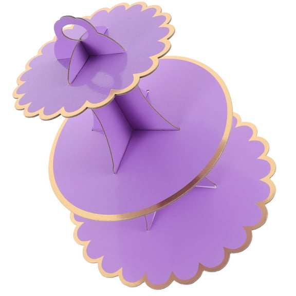 HORIALENCE Cake Stand Violet Cardboard 1 Set 12.6x11.8x11.8in