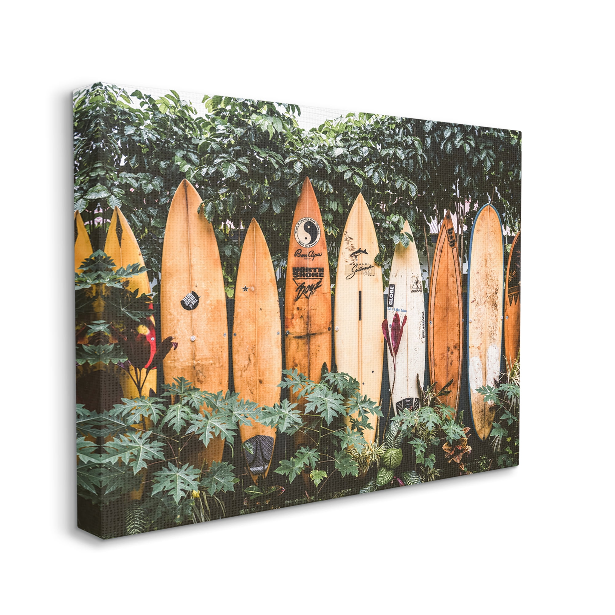 Stupell Industries Surf Boards in Nature Sports Photography Gallery Wrapped Canvas Art Print Wall Art, 30 x 24
