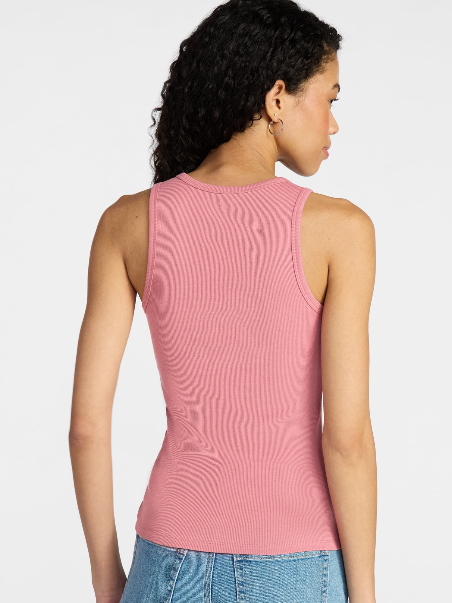 No Boundaries Ribbed High Neck Tank Top, Women's XXS-XXL