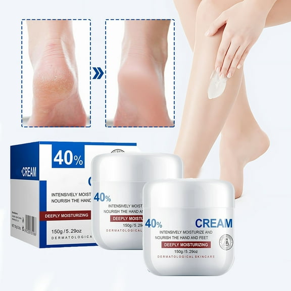 ONLYEOR 2pcs Urea Cream 40 Percent for Feet Maximum Strength, Foot Cream for Dry Cracked Heels Feet Knees Elbows Hands For Deep Moisturizes,Callus Remover