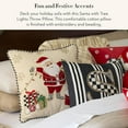 thumbnail image 2 of Throw Pillow, Decorative Cotton Pillow for Christmas Decor, 18x18, Santa with Tree Lights, 2 of 6