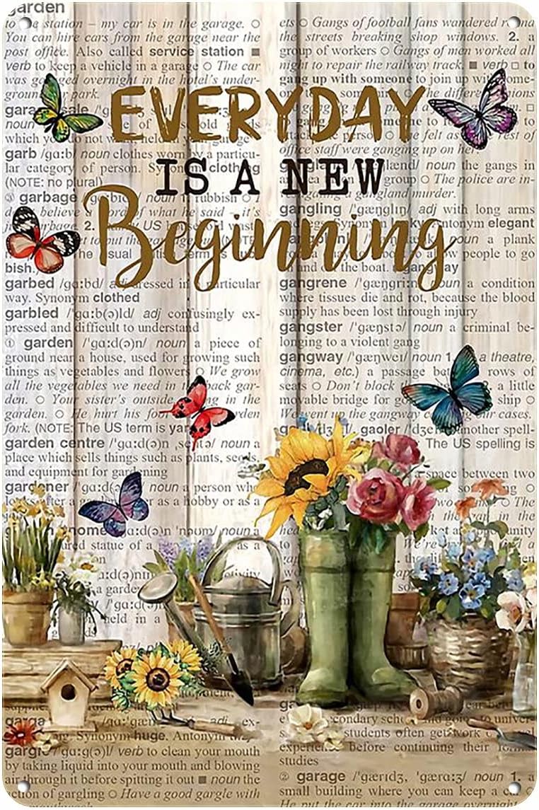 Vintage Rustic Wall Decor Metal Tin Sign,And I Think To Myself What A