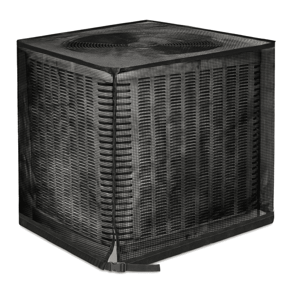 Air Conditioner Cover, Outdoor Condenser Unit Protector, Breathable Air Conditioner Dust Guard, All Seasons AC Unit Cover Protect from Clogging - Cottonwood, Leaves(Black)