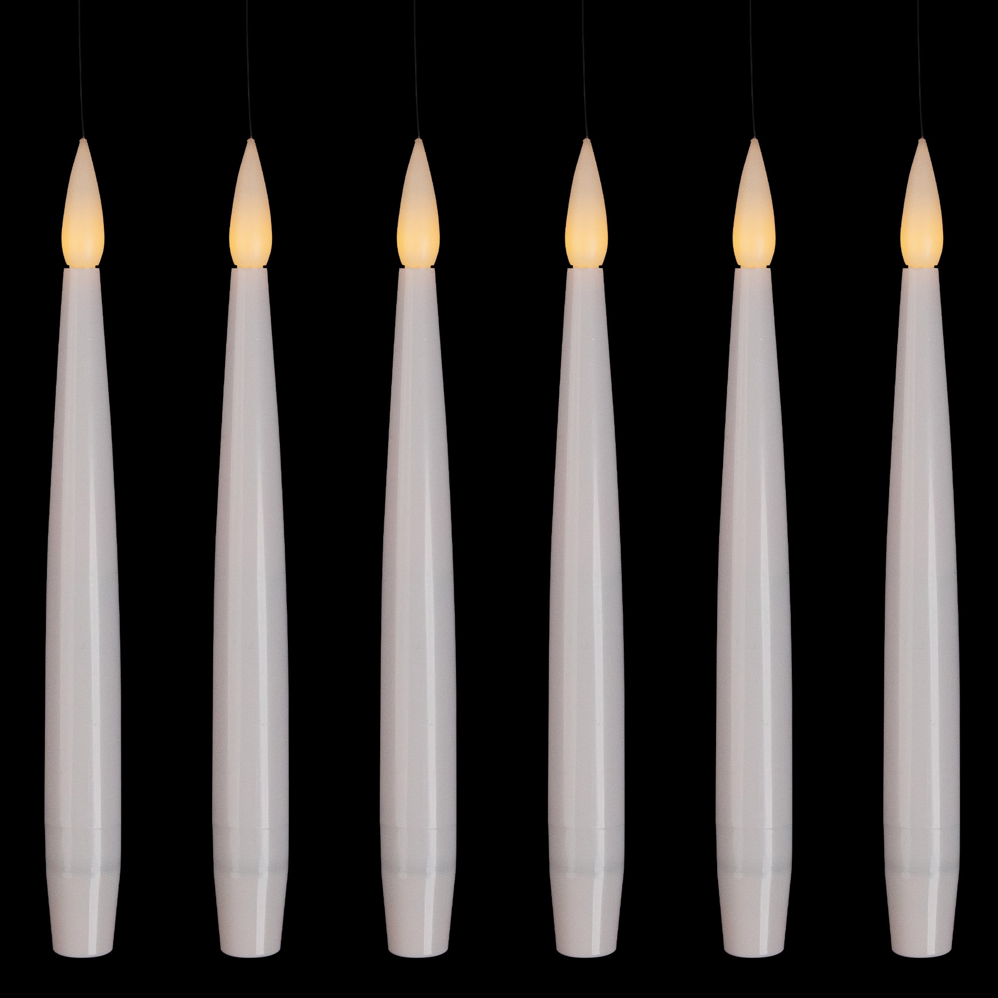 Northlight LED Flameless Flickering Floating Halloween Taper Candles - 6" - Set of 6