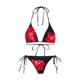 thumbnail image 4 of Trajes de baño Amzcrzy Tankini para mujer, trajes de baño, traje de baño de dos piezas con control de abdomen, conjunto de traje de baño estampado de moda para mujer, vino, M, 4 of 5