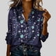 thumbnail image 1 of TaTaai Womens Fashion Print Long Sleeve Shirt Round Neck Casual Polyester Blouse Lightweight Soft Tops Asian Fit Small Gift, 1 of 5