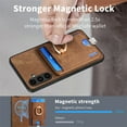 thumbnail image 6 of Nalacover 2-in-1 Magnetic Case for Samsung Galaxy A54 5G, Back Wallet Case with Detachable Card Holder Ring Stand Cover for Samsung Galaxy A54 5G, Vintage PU Leather Shockproof Case - Brown, 6 of 10