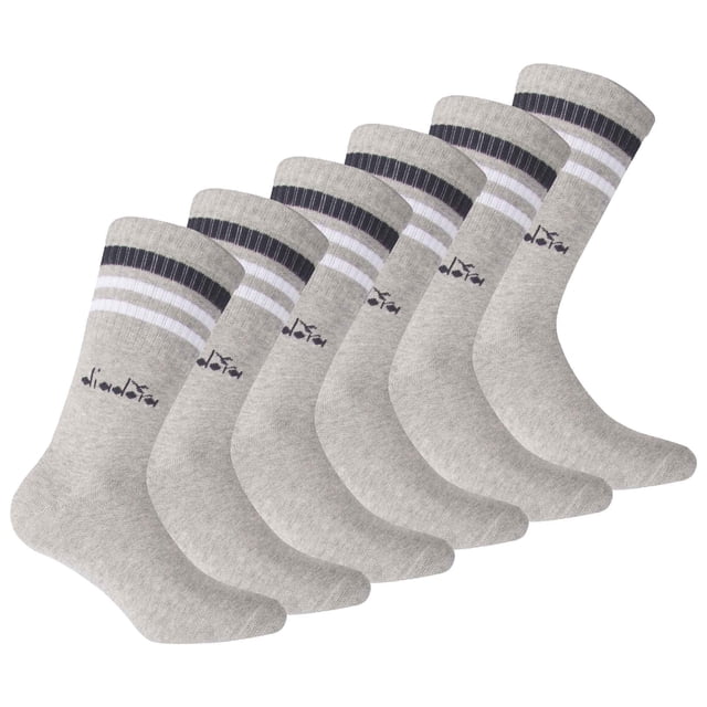 Calcetines de Tenis Unisex Diadora - Paquete de 3, Logotipo, Rayas Gris 43-46