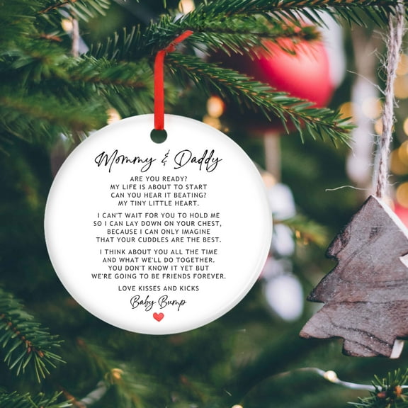 Baby First Christmas Ornament 2022, Newborn Baby Boy, Girl Christmas Ornament Gifts, First Time Mom, Dad Gift, Pregnancy Gifts, Newborn Gifts Christmas Decorations, Mommy Daddy Ceramic Ornament