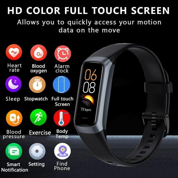 Fitness Tracker with Heart Rate Blood Oxygen Sleep Monitor, 1.1" AMOLED Touch Screen, 25 Sport Modes for Women Men