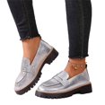 thumbnail image 2 of Willtoo Womens Platform Loafers Round Toe Slip On Casual Dress Shoes Fashion Chunky Lug Sole Walking Shoes for Daily Wear, 2 of 6