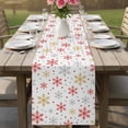 thumbnail image 4 of Christmas Snowflakes Table Runner 72 Inches, Red Yellow Gray Winter Snowy Bed Runner Dresser Scarves Tabletop for Indoor Outdoor Parties/Ceremony/Banquet, 13" x 72", 4 of 8