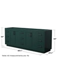 thumbnail image 3 of Wyndham Collection Miranda 84" Wood Double Bathroom Vanity in Black Trim/Green, 3 of 4