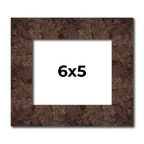 6x5 IN Frame Brown Burl Real Wood Picture Frame Width 1.625 Inches | Interior Frame Depth 0.5