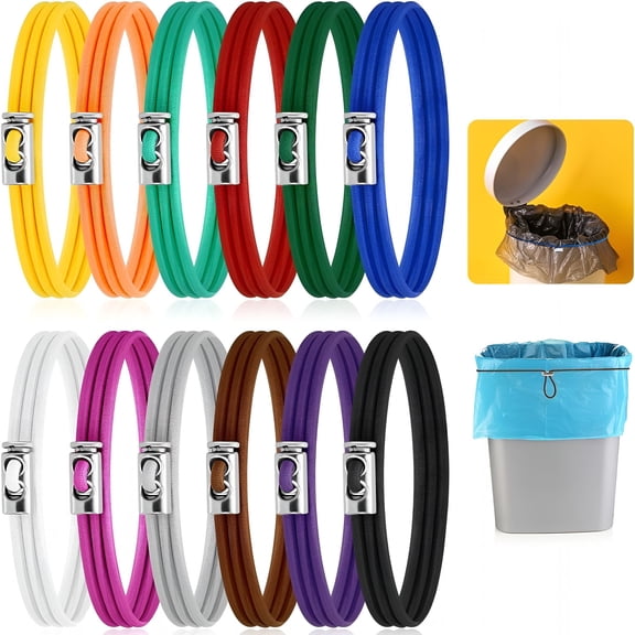 XIBUFE 2026 New 6Pcs Trash Can Bands Adjustable Rubber Garbage Trash Can Bands Elastic Trash Trash Can Bag Holder Trash Can Bungee Cord Elastic Trash Can Strap