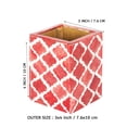 thumbnail image 2 of Handicrafts Home Pen Holder for Modern Desk Organizer- Red White Moroccan Bone & Resin Inlay - 3x3x4”, 2 of 5