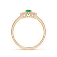 thumbnail image 2 of ANGARA Natural Solitaire Oval Emerald Ring with Trio Diamond Accents in 14K Rose Gold for Women (Size-6x4mm) | May Birthstone, Birthday, Anniversary, Jewelry Gift for Women | Natural Emerald Ring, 2 of 10