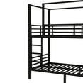 thumbnail image 5 of Twin Size Quadruple Metal Bunk Bed,Quadruple Bunk Bed with Built-in Storage Shelves & Wardrobe,Noise-reduced Design,Black, 5 of 12