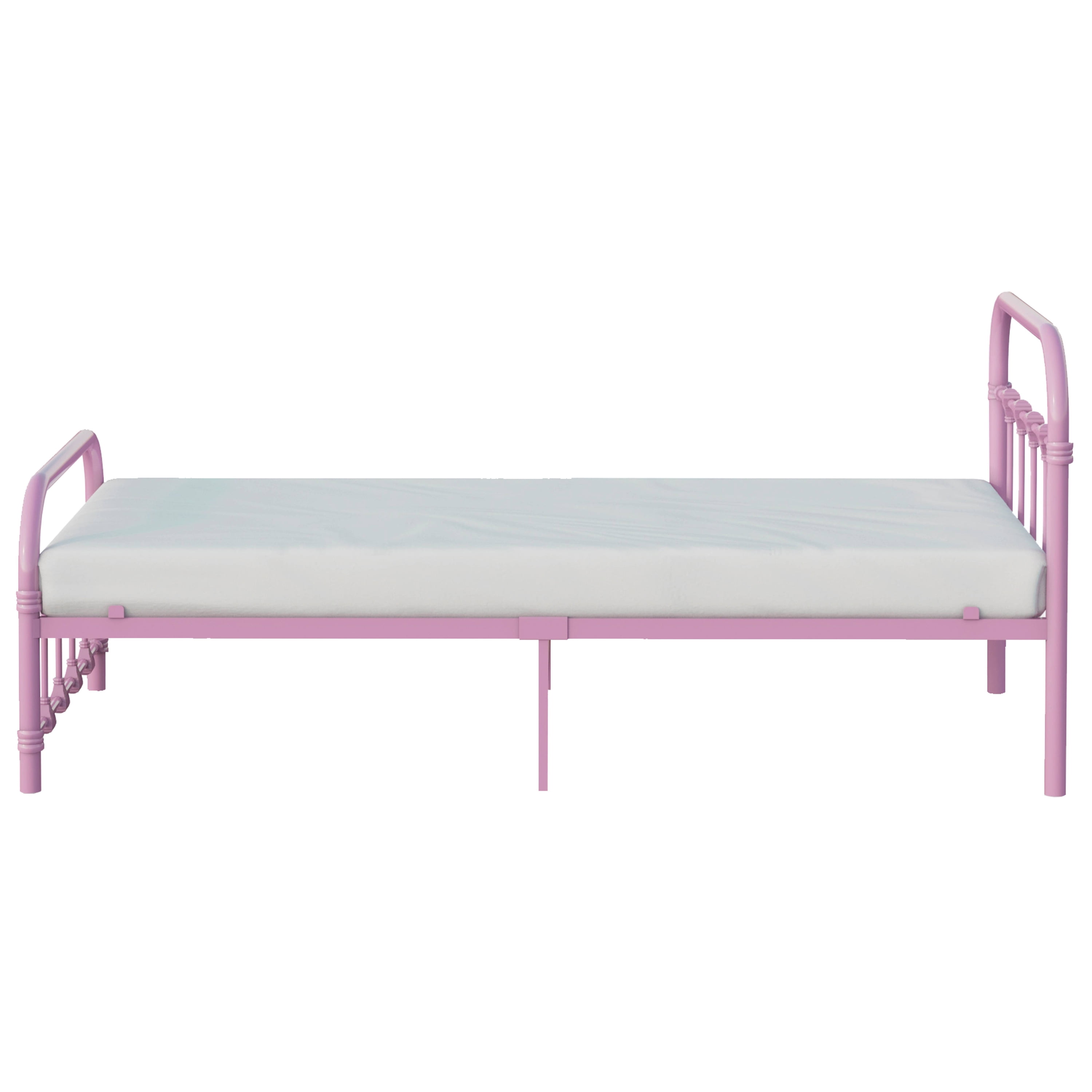 BK Furniture Melissa Metal Bed, Twin, Pink