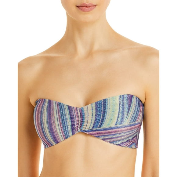 Frankies Bikinis Haut de Bikini en Jeanette Métallisé pour Femmes, Bleu, Petit