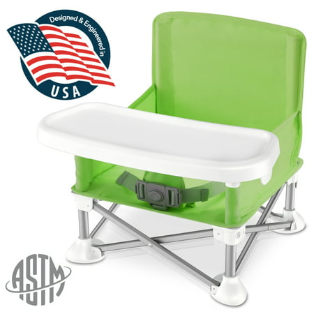 SereneLife SLBS66G - Baby & Toddler Booster Seat Feeding Chair, Easy Setup Portable & Folding