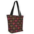 thumbnail image 2 of Fotbe Gold Glitter Heart Pattern Beach Tote,Shoulder Handbag,Spacious Tote Bag,Lightweight Travel Bag,Versatile Shopping Bag, 2 of 9