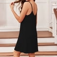 thumbnail image 6 of Women’s Casual V-Neck Sleeveless Lace Dress, Solid Homewear, 6 of 7