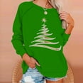 thumbnail image 1 of Meichang Chandails en Molleton de Noël pour Femmes Chemises Raglan Tendance Graphique Arbre de Noël Chandails en Molleton Automne Hiver Col Rond Chandail Tops, 1 of 7