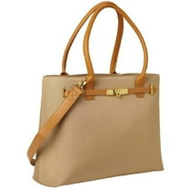 15” Thoroughbred Laptop Tote Handbag | Shopping Bag | Women's Shoulder Purse (Tan)
