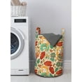 thumbnail image 3 of Floral Laundry Bag, Pattern with Young Girls with Cats and Birds Poppies Leaves Rowan Berries Artwork, Basket with Handles Drawstring Closure for Laundromats, 13" x 19", Multicolor, by Ambesonne, 3 of 4