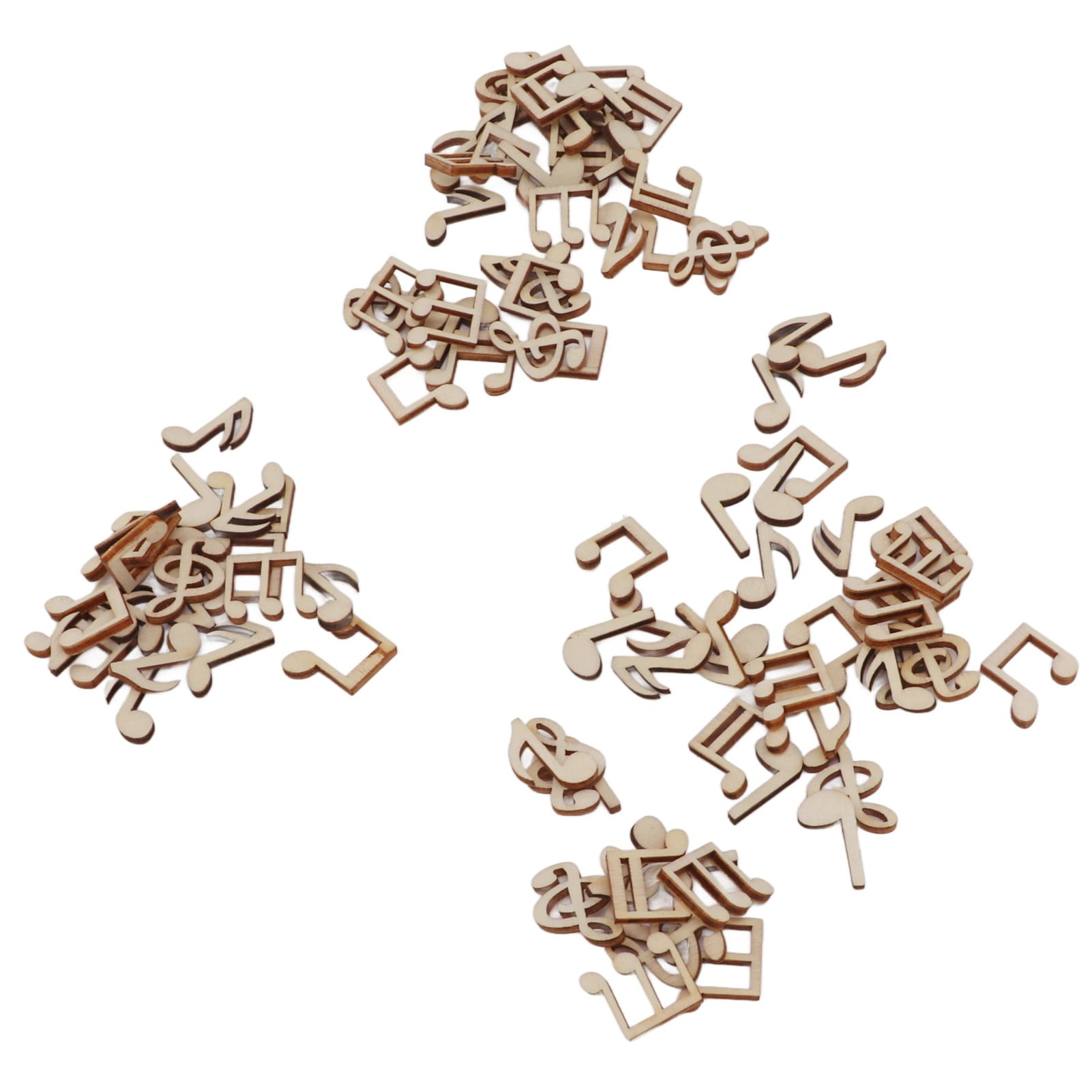 Musical Note Wood Pieces, Wooden Music Note Unfinished Style Premium