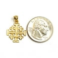 thumbnail image 2 of 14k Yellow gold Jerusalem Cross medal pendant charm religious fine jewelry 1.4g, 2 of 12