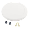 thumbnail image 2 of asiento para baño bisagras ajustables redondo blanco tapa de plástico asiento acojinado, 2 of 7