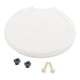 thumbnail image 2 of asiento para baño bisagras ajustables redondo blanco tapa de plástico asiento acojinado, 2 of 7