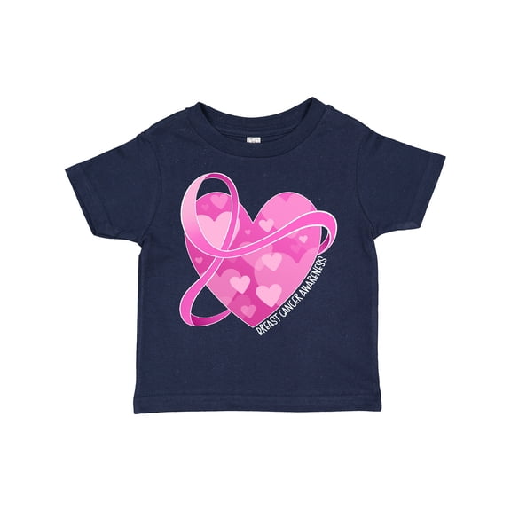 Inktastic Breast Cancer Awareness Pink Ribbon Around Heart Boys or Girls Toddler T-Shirt