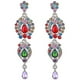 thumbnail image 1 of Colorido cristal boda pendientes largos forma floral araña Afortunado Sencillez, 1 of 2