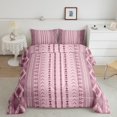 thumbnail image 2 of Feelyou Pink Western Aztec Full Size Comforter Sets for Women, Boho Triangle Square Bedding Comforter Set, Hippie Mandala Style Reversible Bedding Sets, Super Cozy Room Decor, 3-Piece, 2 of 8