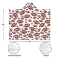 thumbnail image 3 of Wearable Blanket,White Brown Footballs Pattern Hooded Wearable Sherpa Blanket for Adults & Teens,Winter Poncho Shawl Wrap Cape Thick Warm,50"x60", 3 of 5